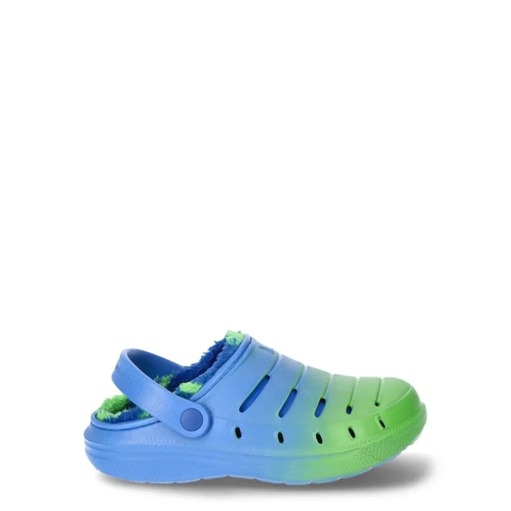 Rugged Shark Toddler & Kids Eva Lined Slip-On Medium Width Blue Clogs, Size 4